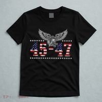 Trump 2024 President 45 And 47 American Flag Trump 2024 T-Shirt thumb 5