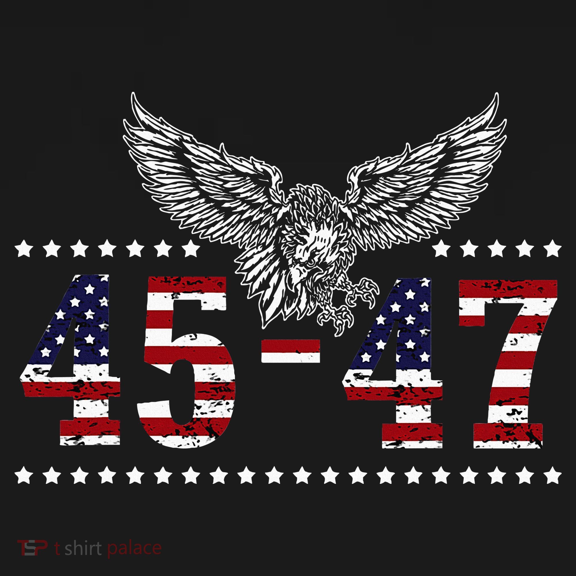 Trump 2024 President 45 And 47 American Flag Trump 2024 T-Shirt