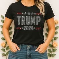 Trump 2024 Rhinestone Trump Rally Women's T-Shirt thumb 2