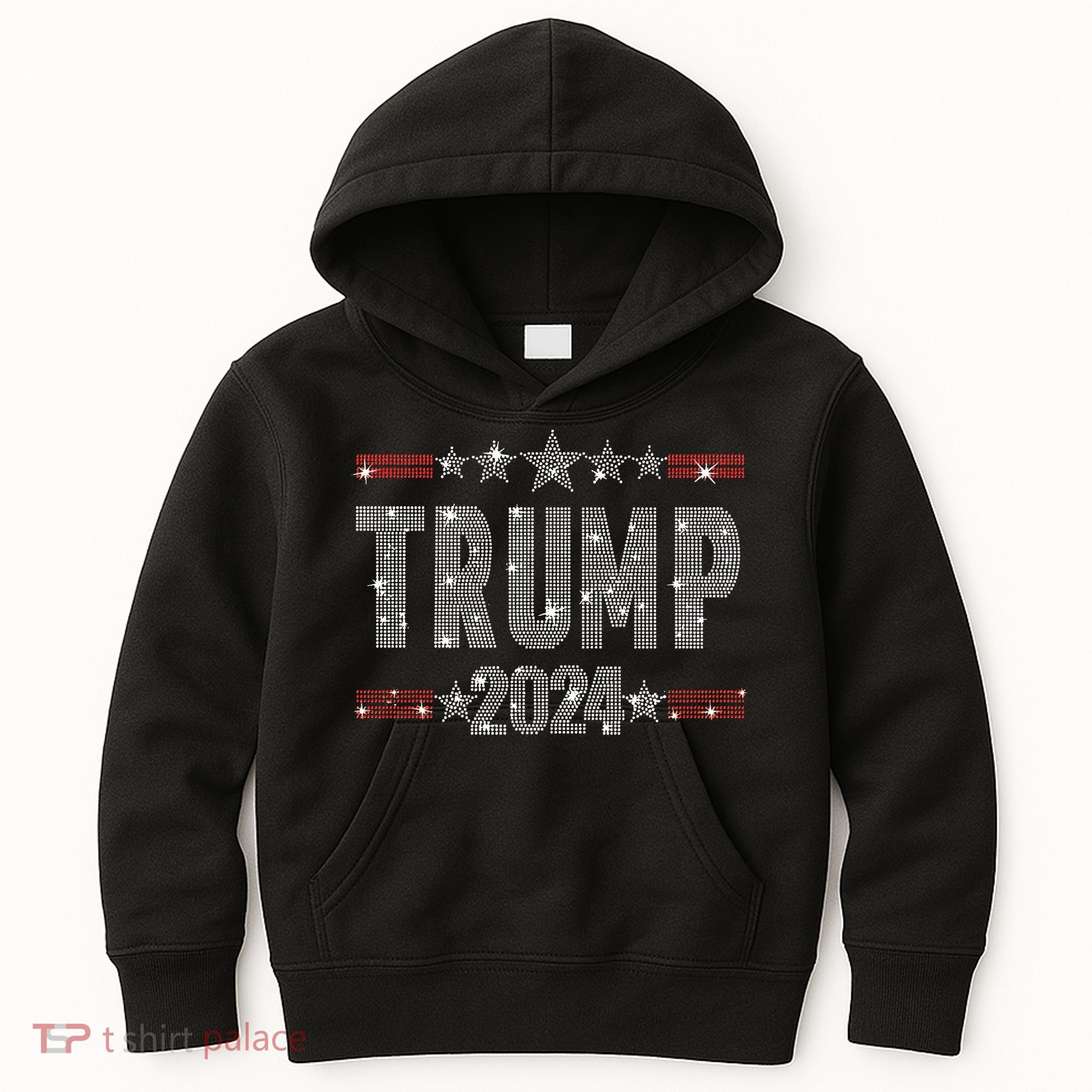 Trump 2024 Rhinestone Trump Rally Kids Hoodie