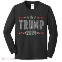 Trump 2024 Rhinestone Trump Rally Kids Long Sleeve Shirt thumb 0