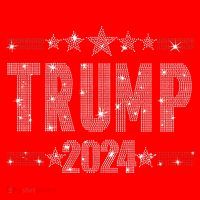 Trump 2024 Rhinestone Trump Rally Santa Hat thumb 1