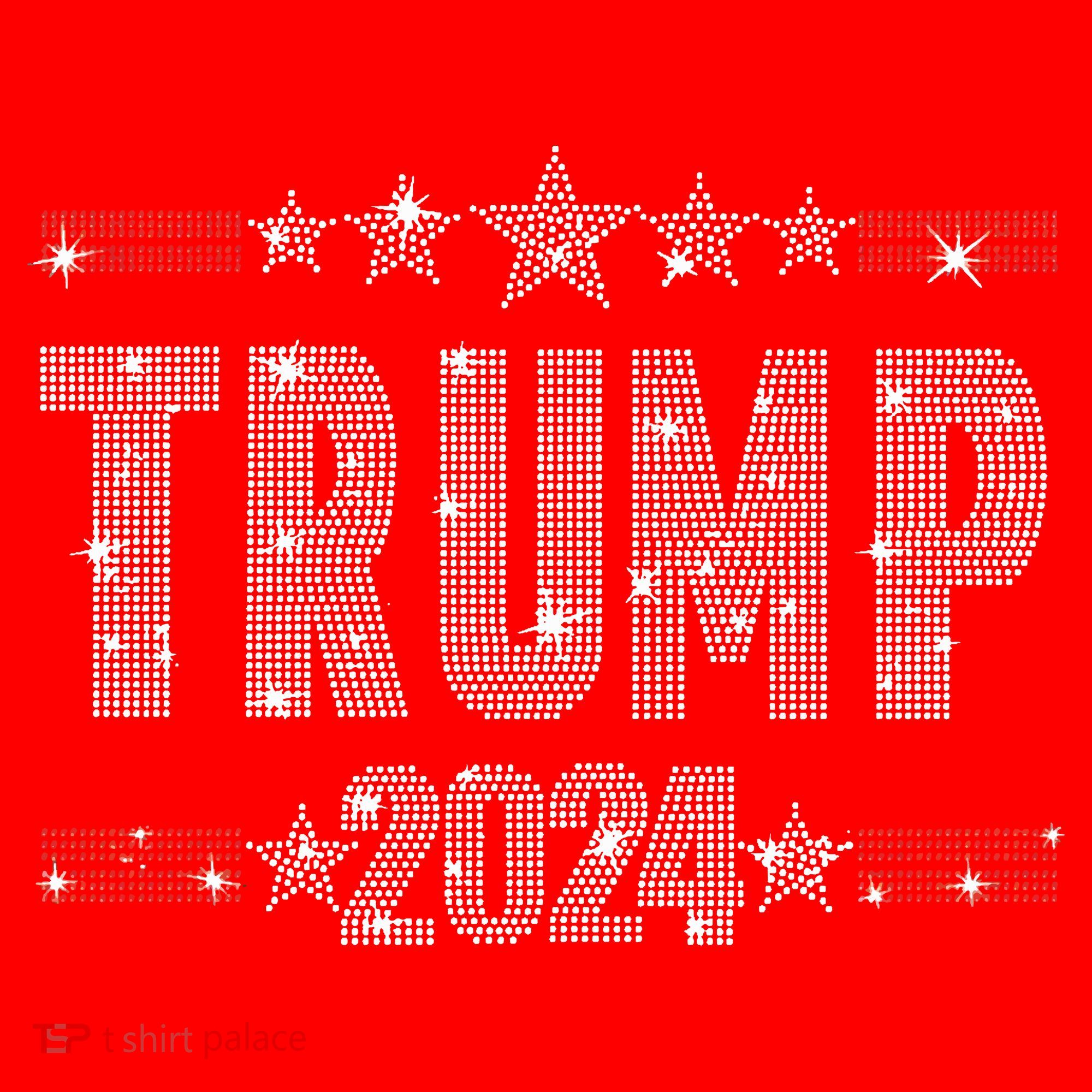 Trump 2024 Rhinestone Trump Rally Santa Hat