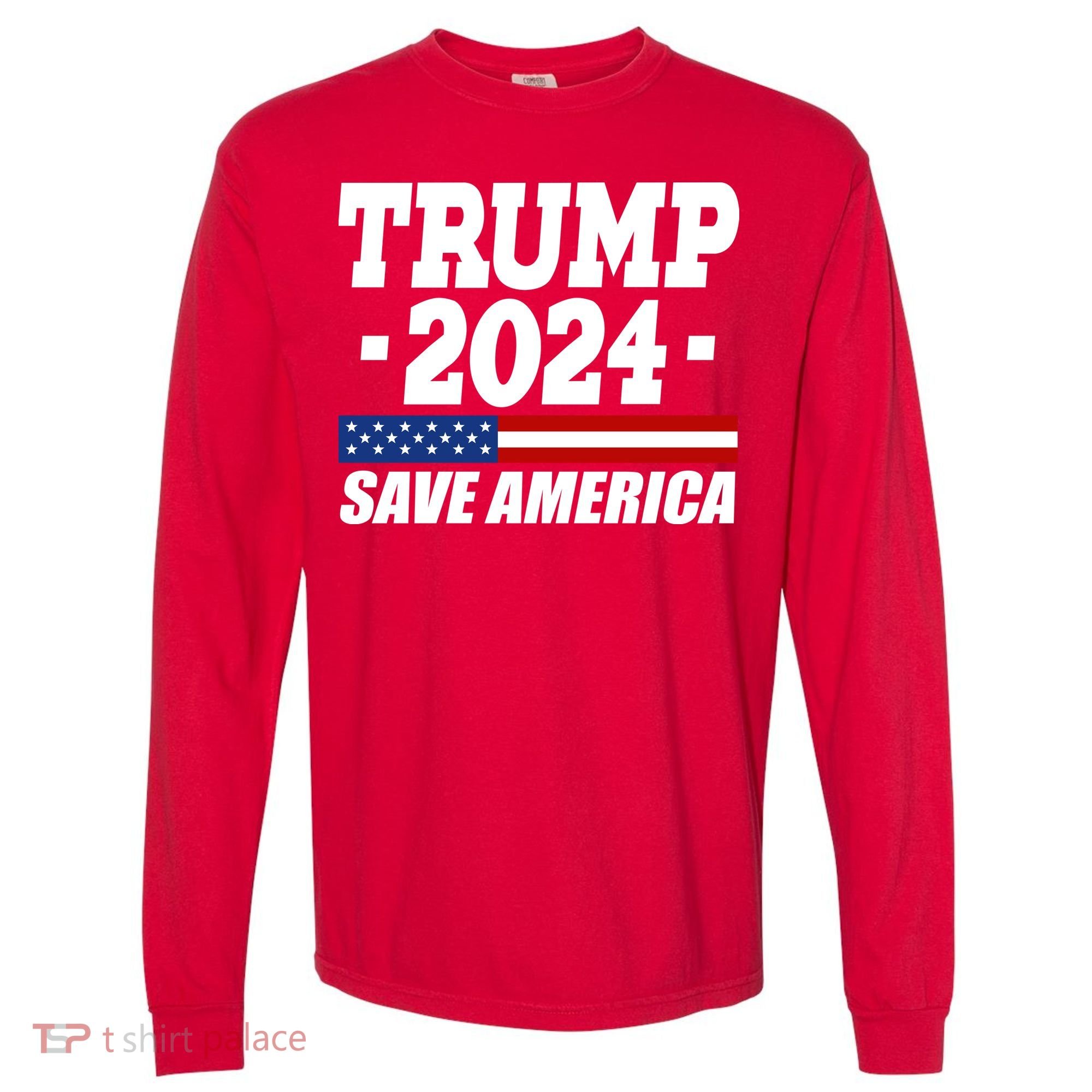 Trump 2024 Save America Comfort Colors Heavyweight Long Sleeve T-Shirt