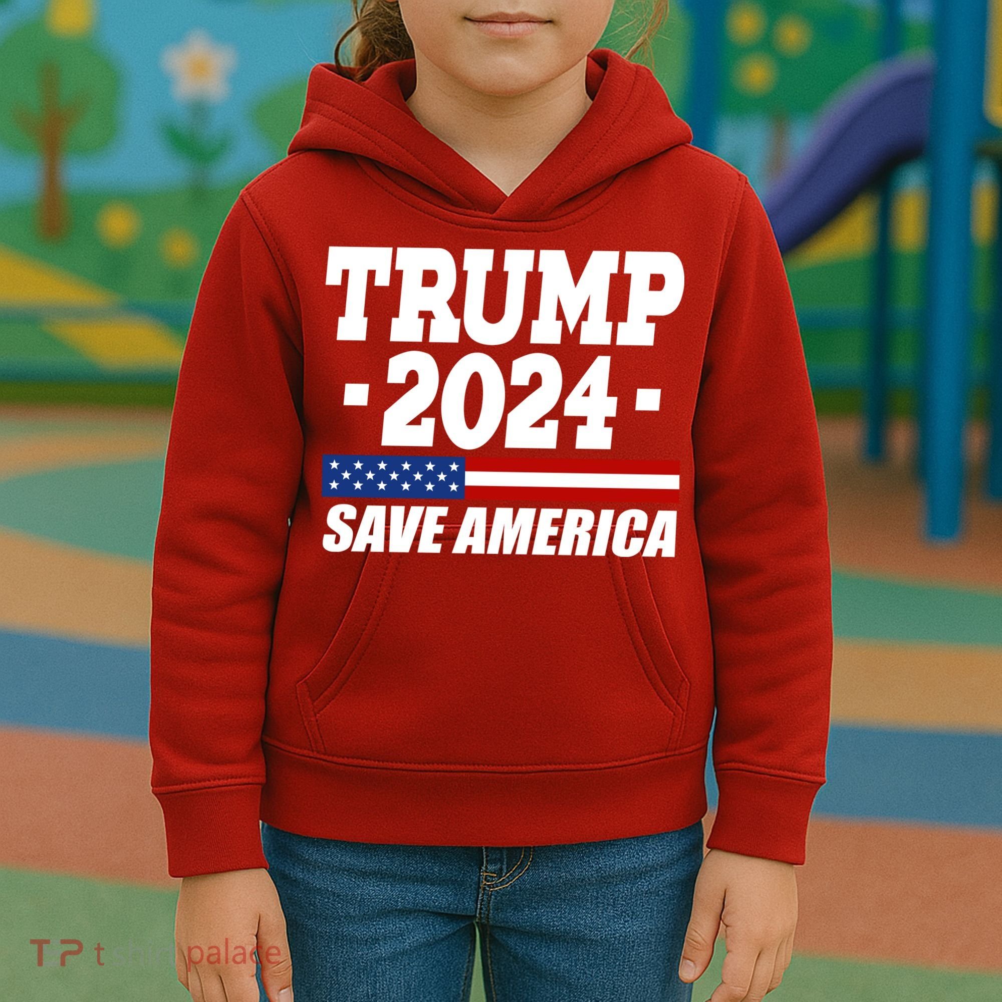 Trump 2024 Save America Kids Hoodie