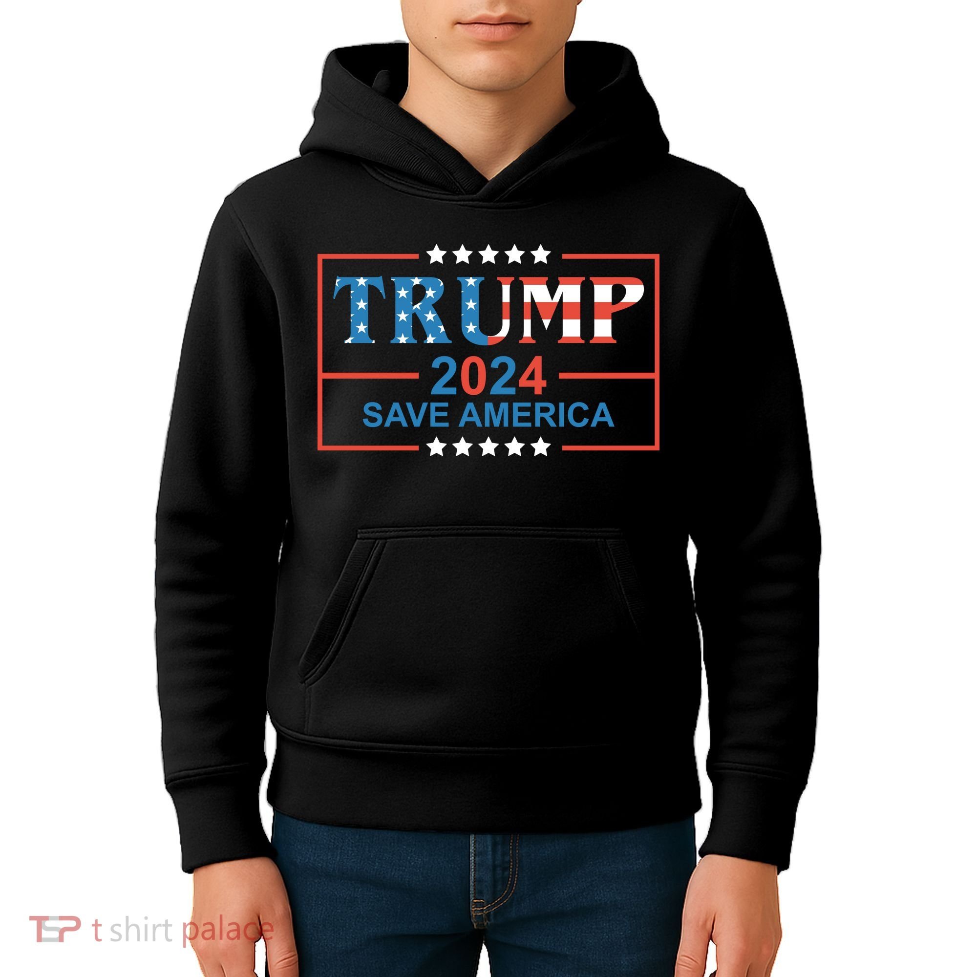 Trump 2024 Save America Kids Hoodie