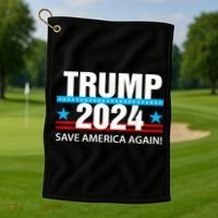 TRUMP 2024 Save America Again Pro Trump Golf Towel thumb 1