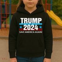 TRUMP 2024 Save America Again Pro Trump Kids Hoodie thumb 3