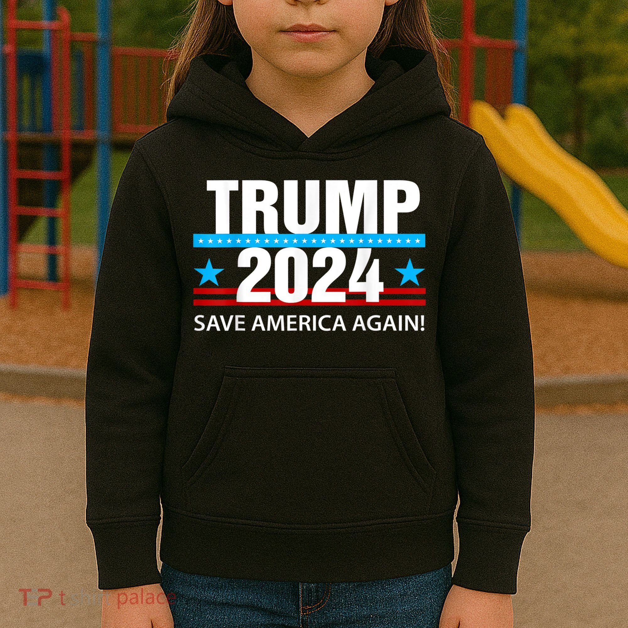 TRUMP 2024 Save America Again Pro Trump Kids Hoodie