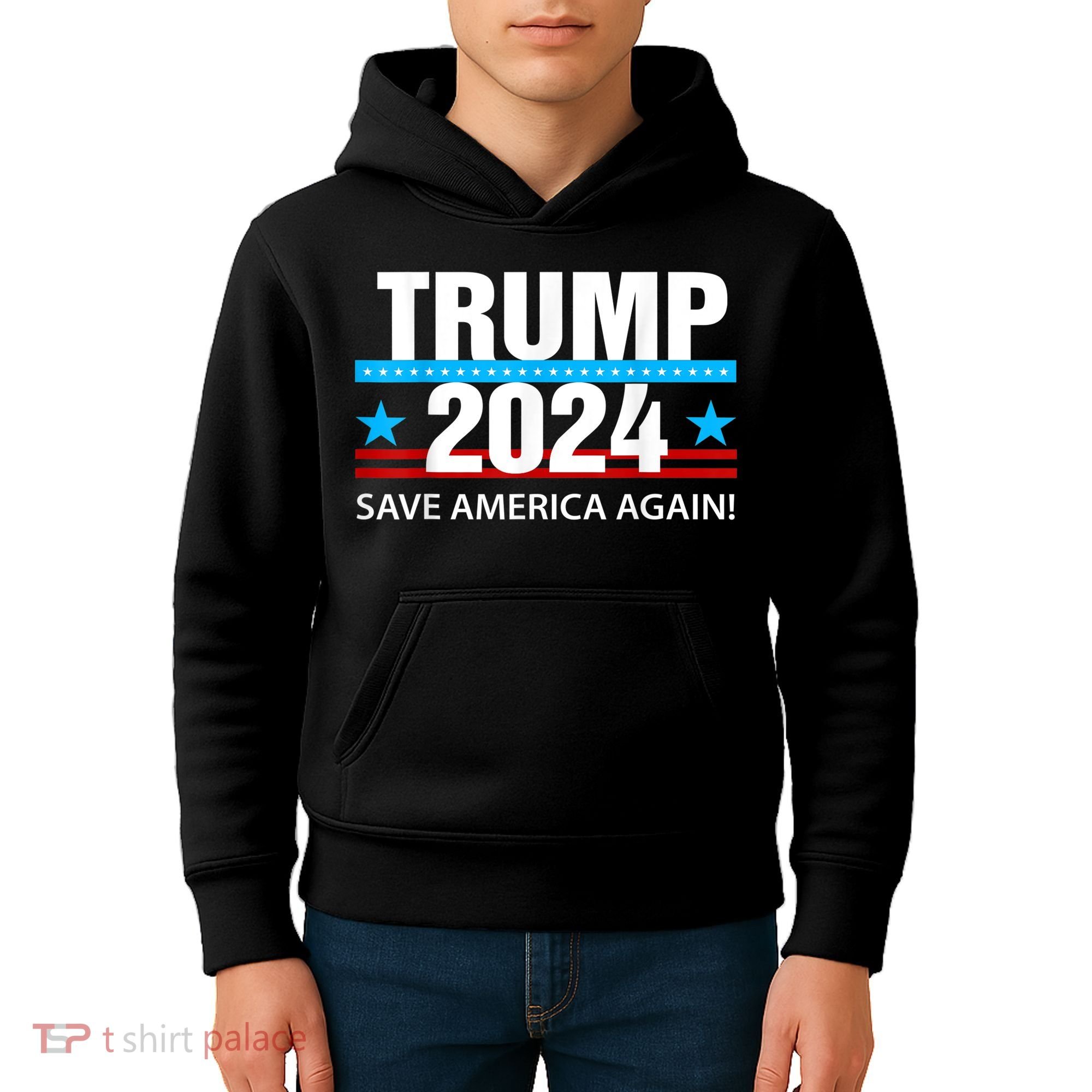 TRUMP 2024 Save America Again Pro Trump Kids Hoodie