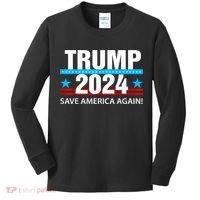 TRUMP 2024 Save America Again Pro Trump Kids Long Sleeve Shirt thumb 0