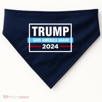 Trump 2024 Save America Again USA-Made Doggie Bandana