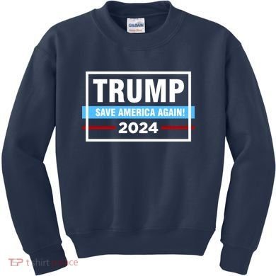 Trump 2024 Save America Again Kids Sweatshirt