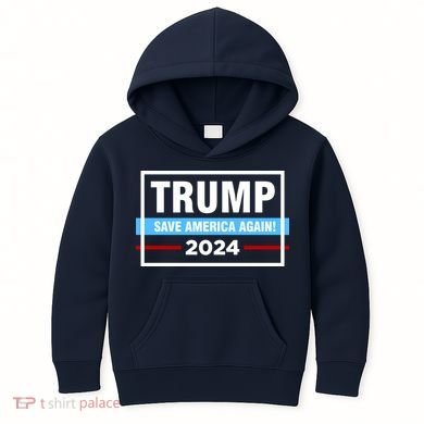 Trump 2024 Save America Again Kids Hoodie