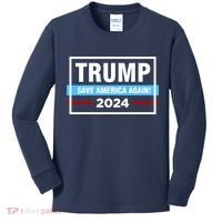 Trump 2024 Save America Again Kids Long Sleeve Shirt thumb 0