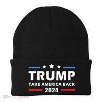Trump 2024 Take America Back Election Patriotic Second Term Beanie thumb 0
