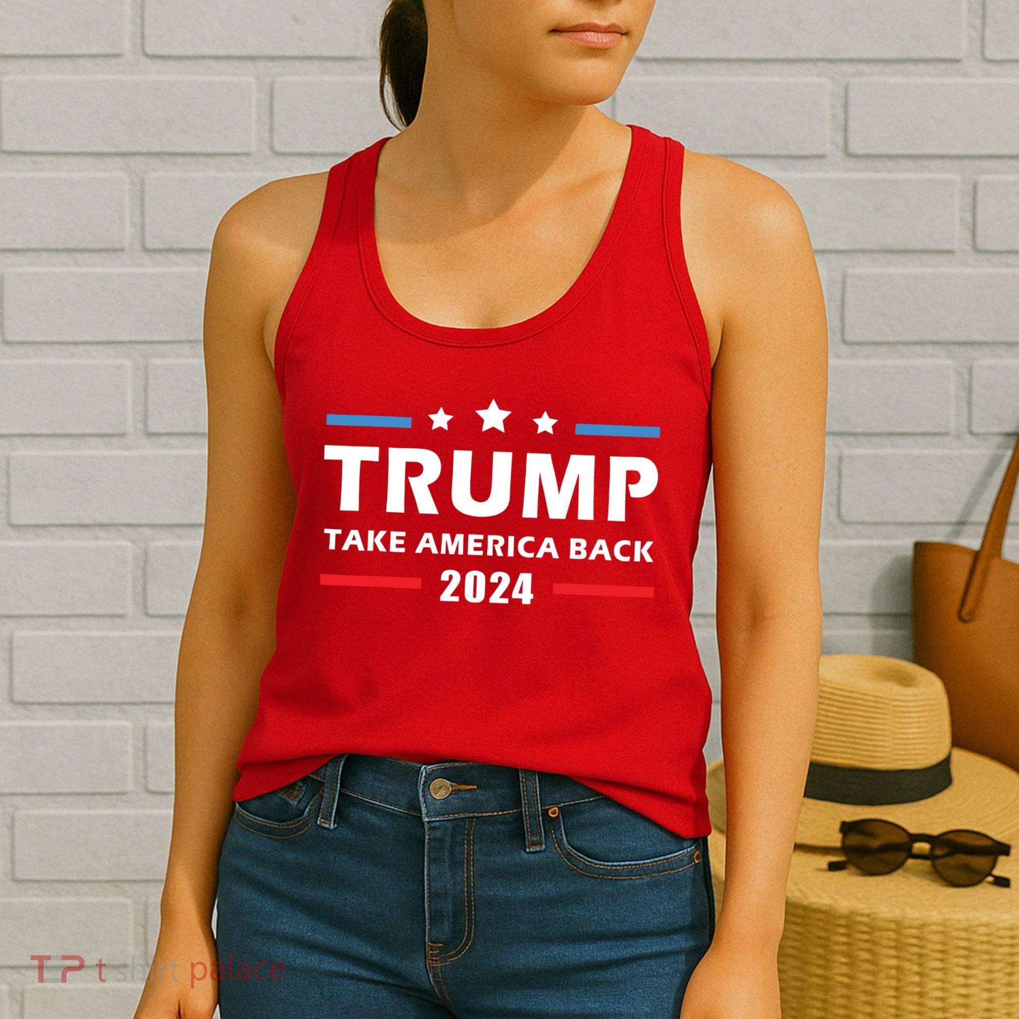 Trump 2024 Take America Back Election Patriotic Second Term Women's Tank Top