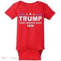 Trump 2024 Take America Back Election Patriotic Second Term Baby Bodysuit thumb 0
