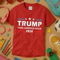Trump 2024 Take America Back Election Patriotic Second Term Kids T-Shirt thumb 3