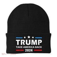 Trump 2024 Take America Back Election Patriotic Second Term Beanie thumb 0