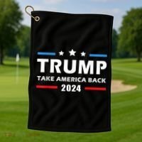Trump 2024 Take America Back Election Patriotic Second Term Golf Towel thumb 1