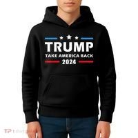 Trump 2024 Take America Back Election Patriotic Second Term Kids Hoodie thumb 4
