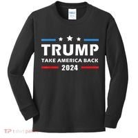 Trump 2024 Take America Back Election Patriotic Second Term Kids Long Sleeve Shirt thumb 0