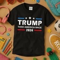 Trump 2024 Take America Back Election Patriotic Second Term Kids T-Shirt thumb 3