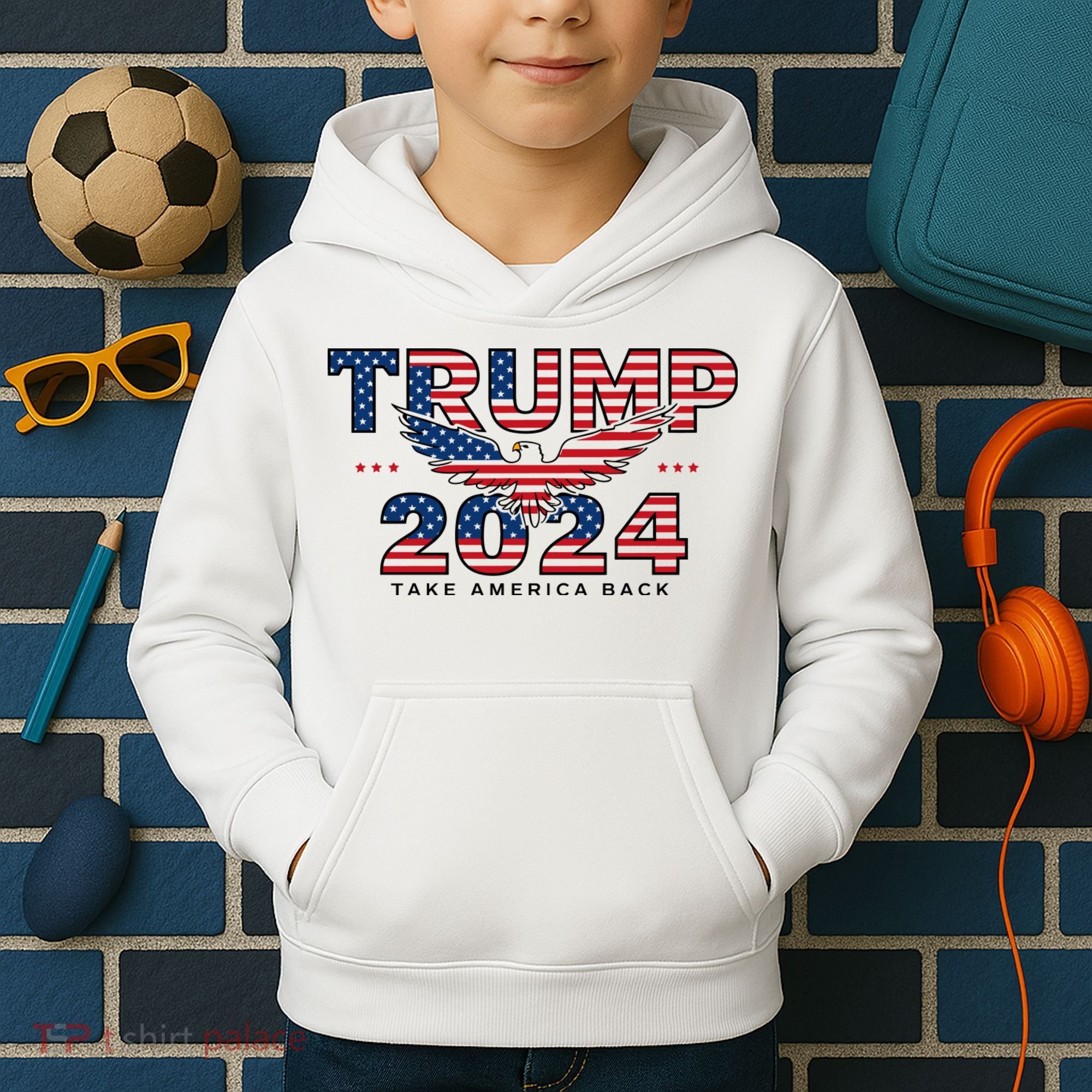 Trump 2024 Take America Back President Kids Hoodie