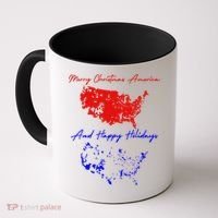 Trump 2024 Usa Map Happy Holidays Merry Christmas Coffee Mug thumb 0