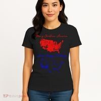 Trump 2024 Usa Map Happy Holidays Merry Christmas Women's T-Shirt thumb 4