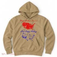 Trump 2024 Usa Map Happy Holidays Merry Christmas Hoodie thumb 0