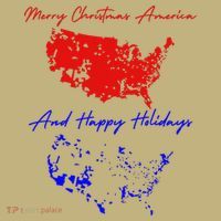 Trump 2024 Usa Map Happy Holidays Merry Christmas Kids T-Shirt thumb 2