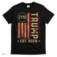 Trump 2028 Vote Donald Trump America US Flag Vintage T-Shirt thumb 0