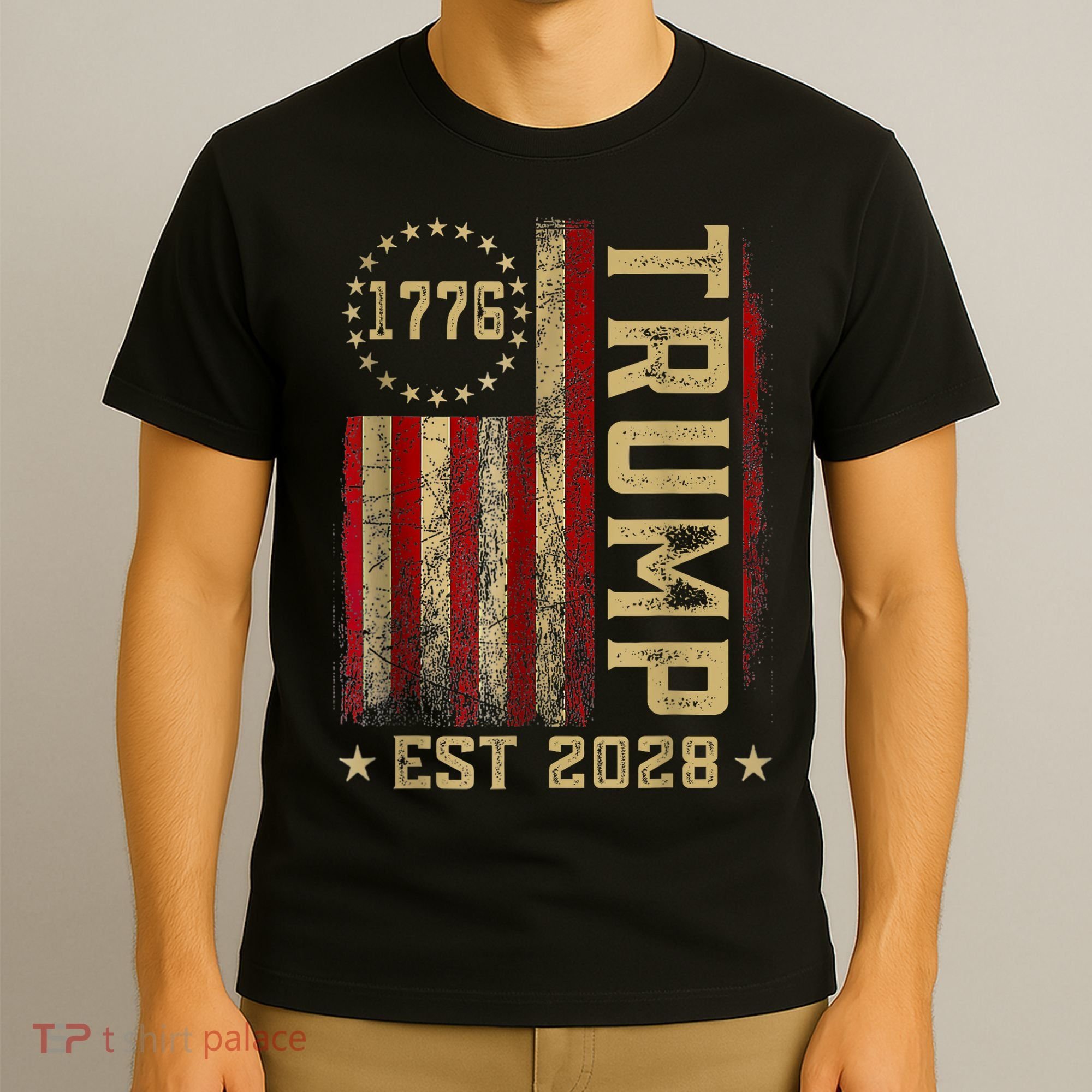 Trump 2028 Vote Donald Trump America US Flag Vintage T-Shirt