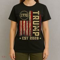 Trump 2028 Vote Donald Trump America US Flag Vintage T-Shirt thumb 4