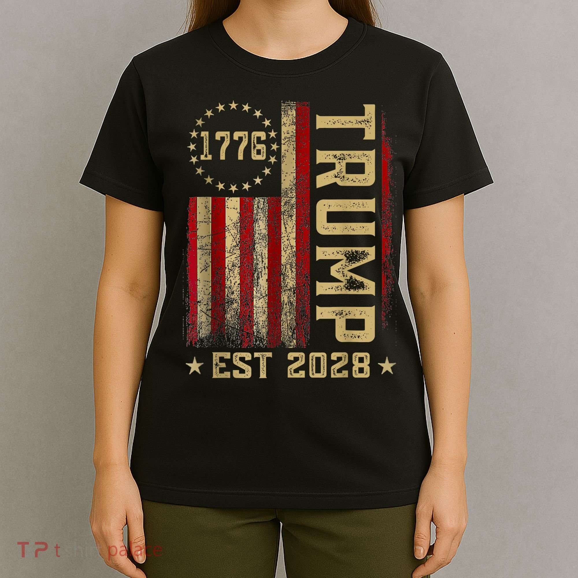 Trump 2028 Vote Donald Trump America US Flag Vintage T-Shirt