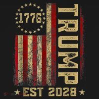 Trump 2028 Vote Donald Trump America US Flag Vintage T-Shirt thumb 7