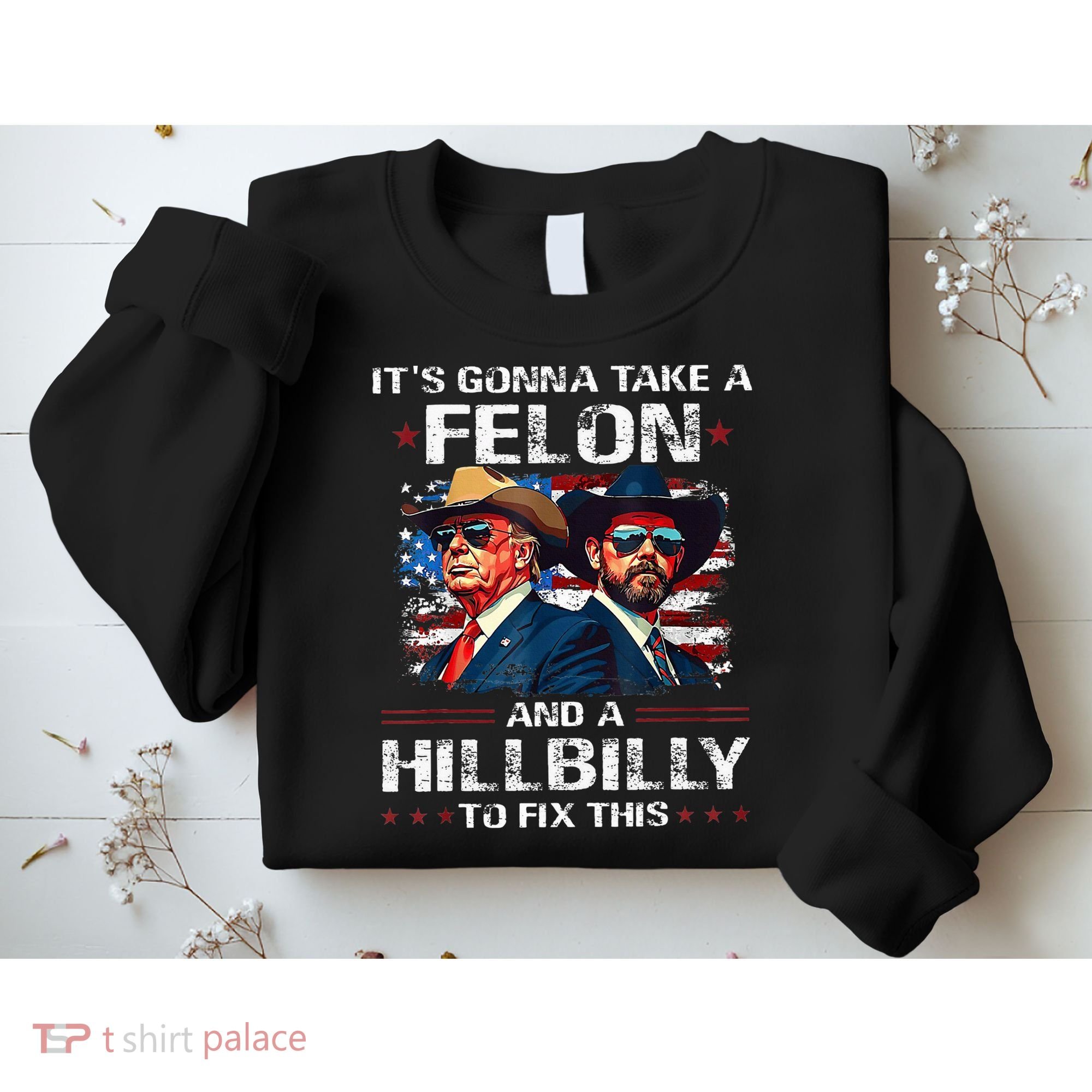 Trump 2024 Vance 2028 Funny Felon Hillbilly Fix Sweatshirt