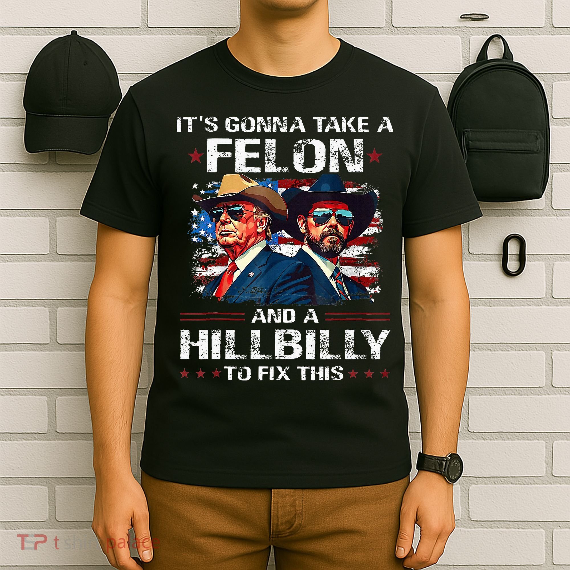 Trump 2024 Vance 2028 Funny Felon Hillbilly Fix T-Shirt