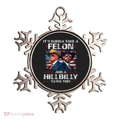 Trump 2024 Vance 2028 Funny Felon Hillbilly Fix Ornament