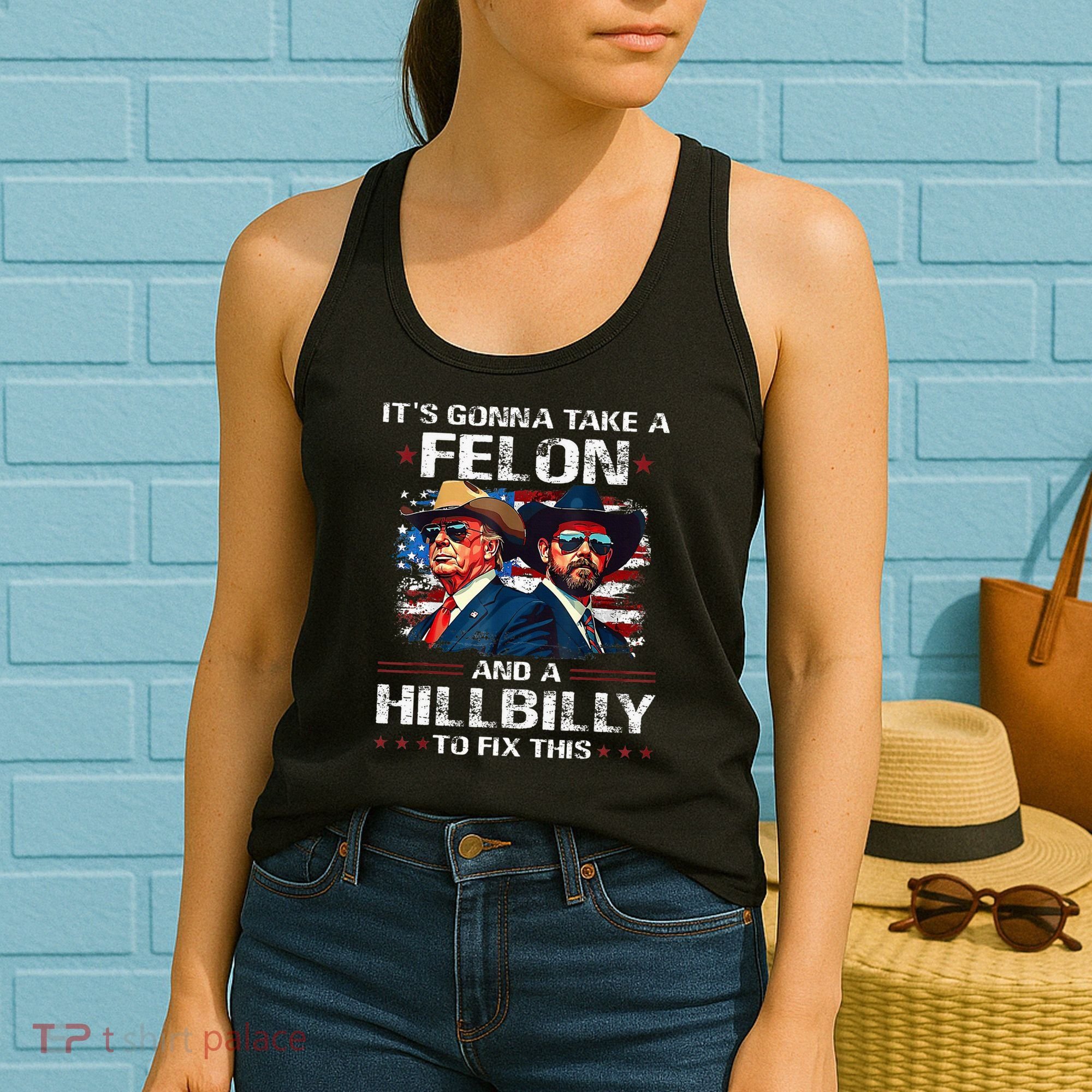 Trump 2024 Vance 2028 Funny Felon Hillbilly Fix Women's Tank Top