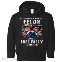 Trump 2024 Vance 2028 Funny Felon Hillbilly Fix Toddler Hoodie thumb 0