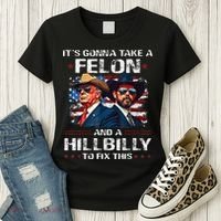 Trump 2024 Vance 2028 Funny Felon Hillbilly Fix Women's T-Shirt thumb 3