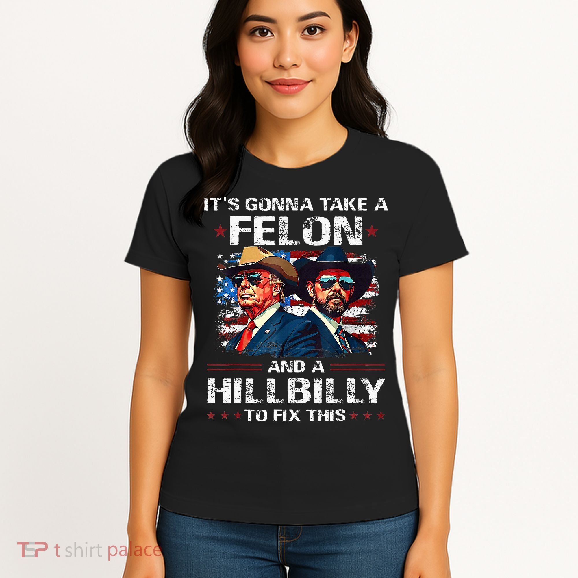 Trump 2024 Vance 2028 Funny Felon Hillbilly Fix Women's T-Shirt