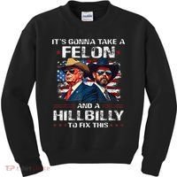 Trump 2024 Vance 2028 Funny Felon Hillbilly Fix Kids Sweatshirt thumb 0