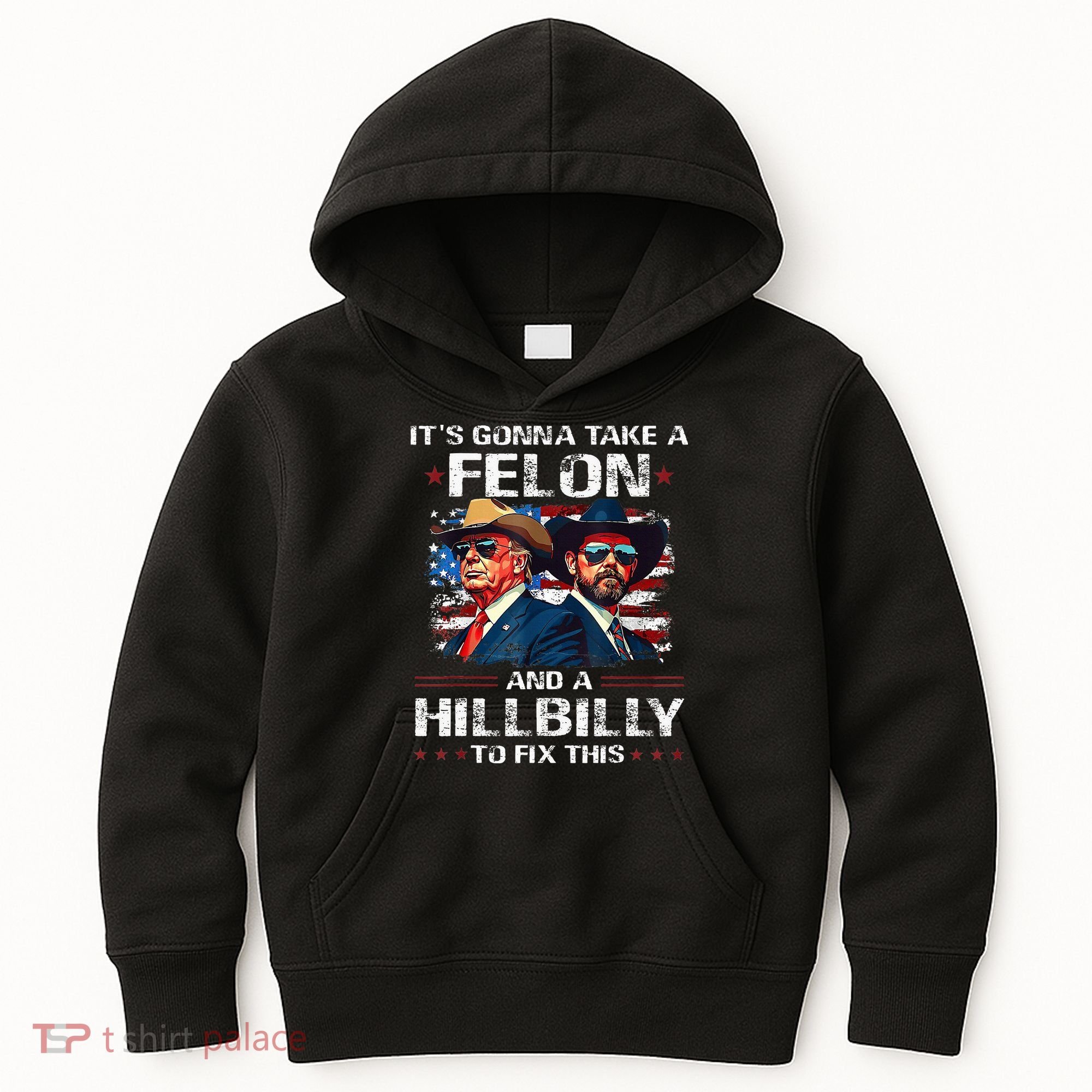 Trump 2024 Vance 2028 Funny Felon Hillbilly Fix Kids Hoodie