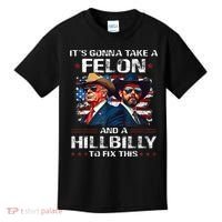 Trump 2024 Vance 2028 Funny Felon Hillbilly Fix Kids T-Shirt thumb 0