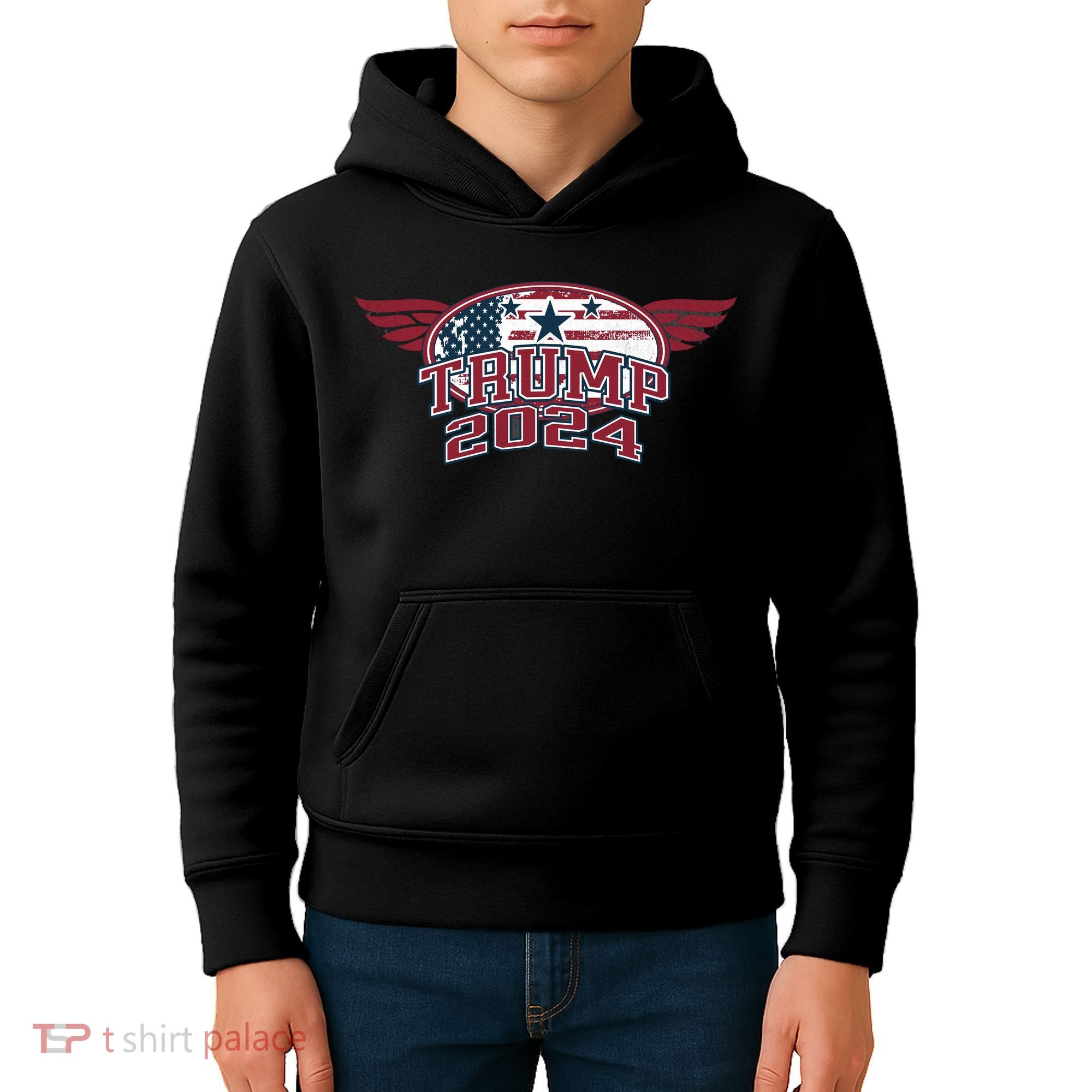 Trump 2024 Winged Logo Kids Hoodie