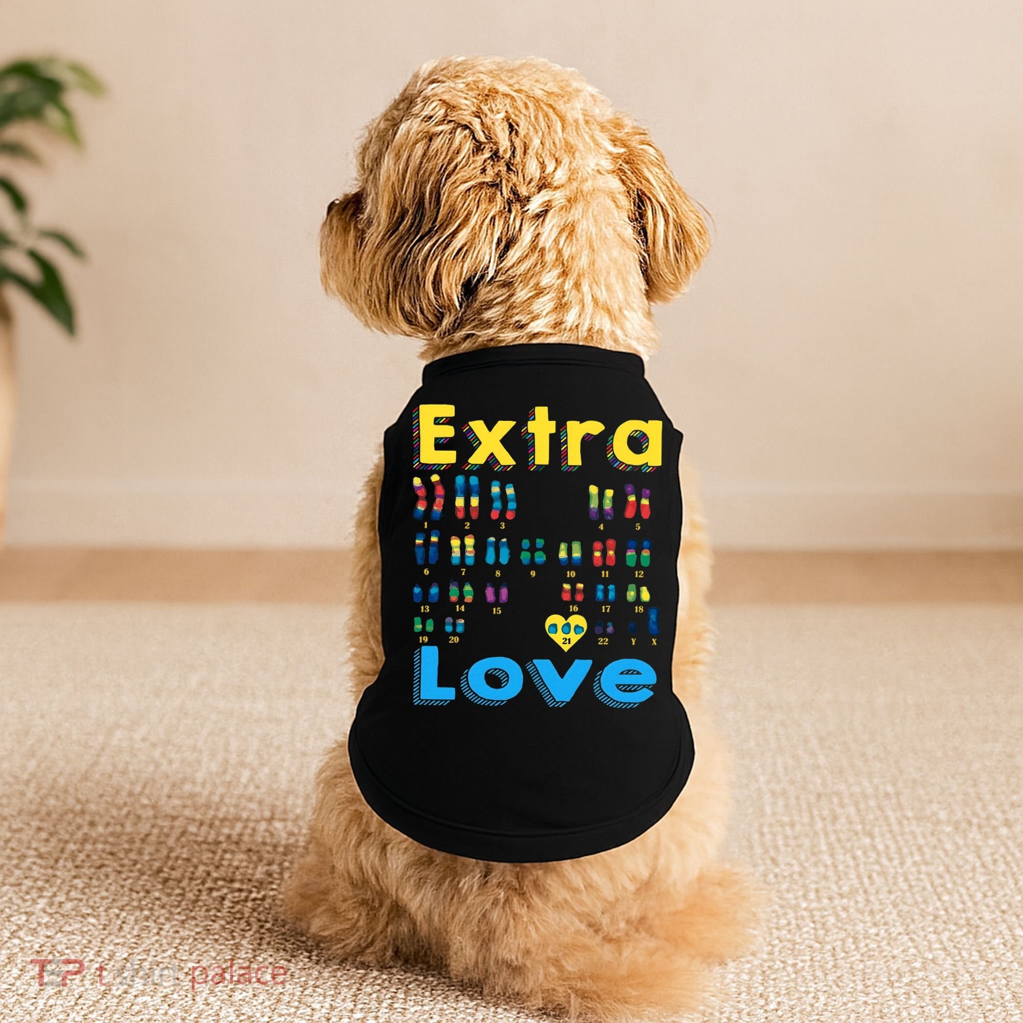 Trisomy 21 XY Extra Chromosome  World Down Syndrome Day Doggie Tank